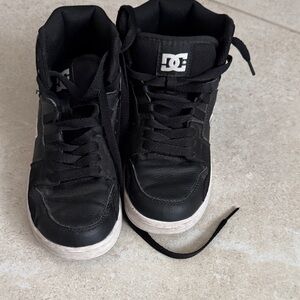 DC Black High-Top Sneakers with White Sole
